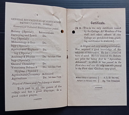 India - CERTIFICATES OF BANIA V. M. RATANSI