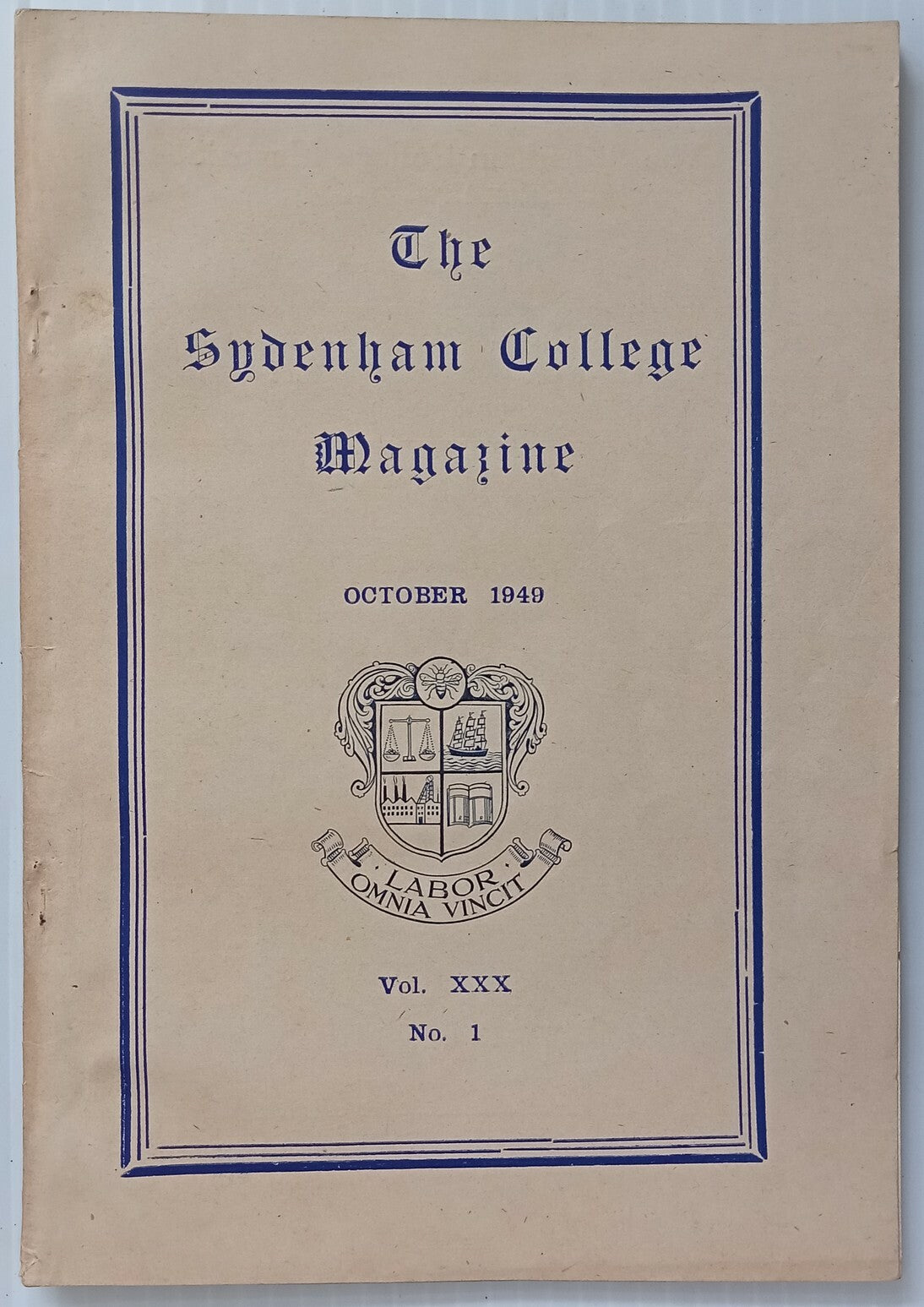 AOP India Sydenham College Magazine October 1949