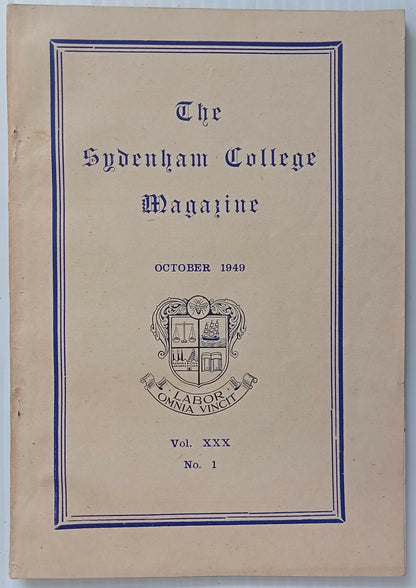 AOP India Sydenham College Magazine October 1949