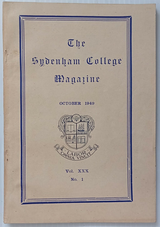 AOP India Sydenham College Magazine October 1949