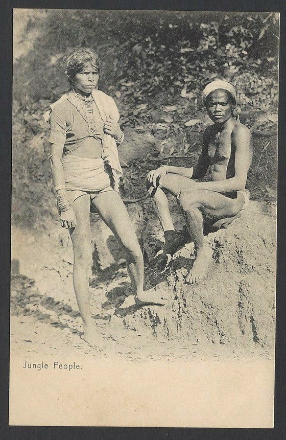 India vintage UB postcard Jungle People