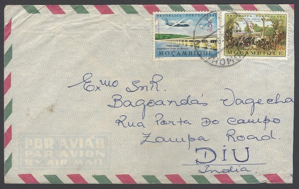 AOP Mozambique 1970 cover to DIU, India