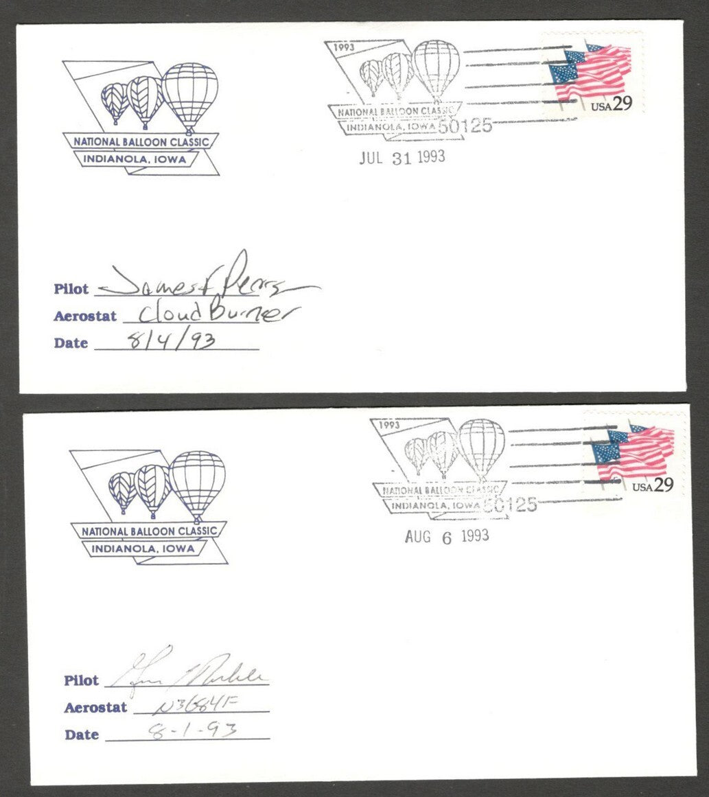 National Balloon Classic, Indianola 1993 covers signed by Pilots (10)