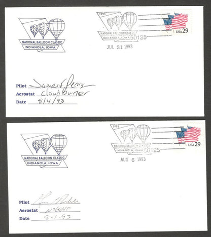 National Balloon Classic, Indianola 1993 covers signed by Pilots (10)