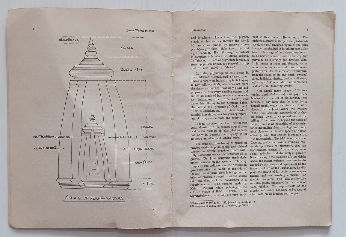 AOP India 1986 JAINA SHRINES IN INDIA book with illustrations & map sc