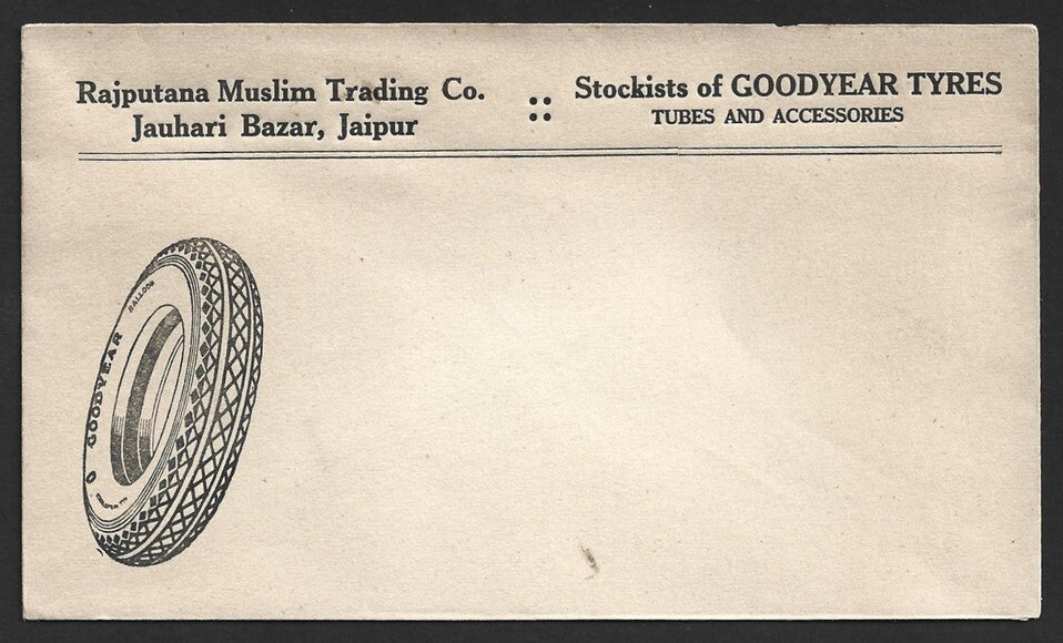 (AOP) India vintage advertisement envelope GOODYEAR TYRES