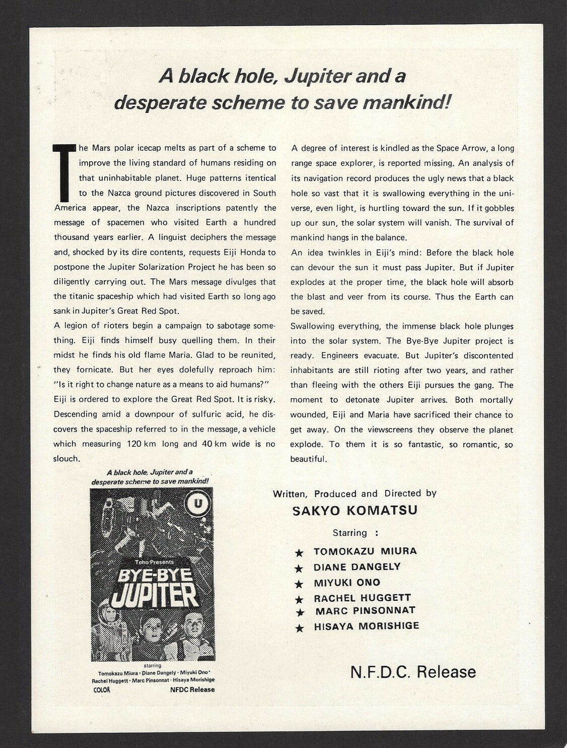 Hollywood Publicity cards for India – Scifi movies