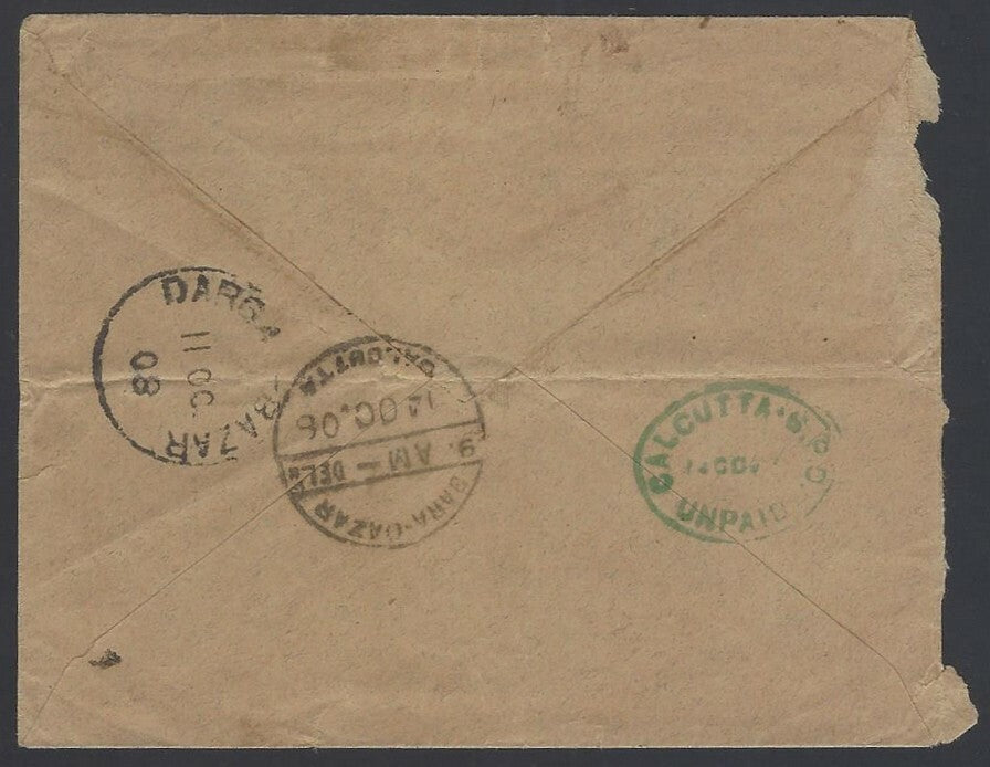 India 1906 postage due cover