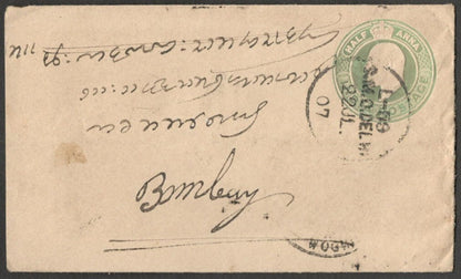 (AOP) India KEdVII 1907 cover canc. sc "L-59/S.M.O. DELHI/22JL/07"
