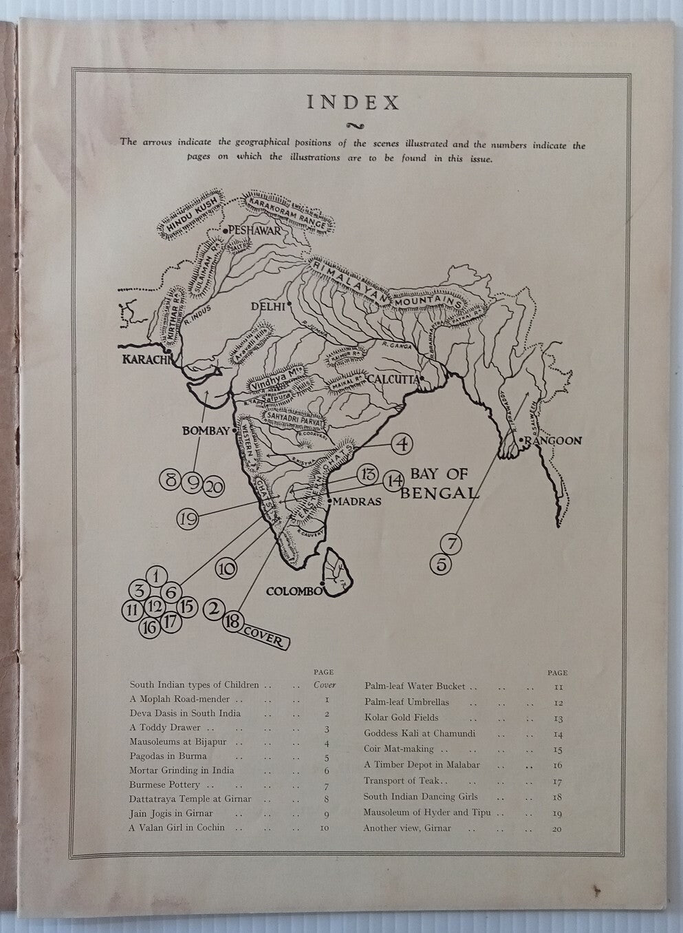 INDIAN PICTORAL EDUCATION 1929.30 Voll.1 No.2 Malabar Valan , Dasis, Chilum