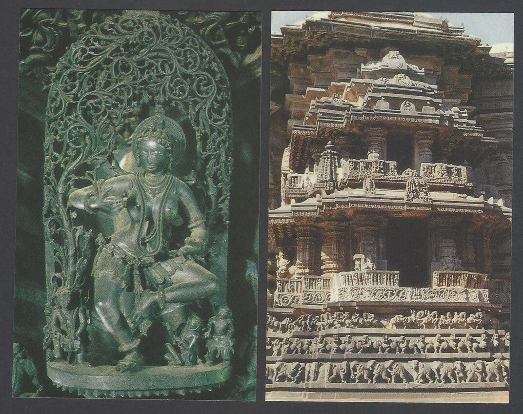 AOP India ARCHITECTURAL VIEWS OF BELUR packet of 10 picture postcards
