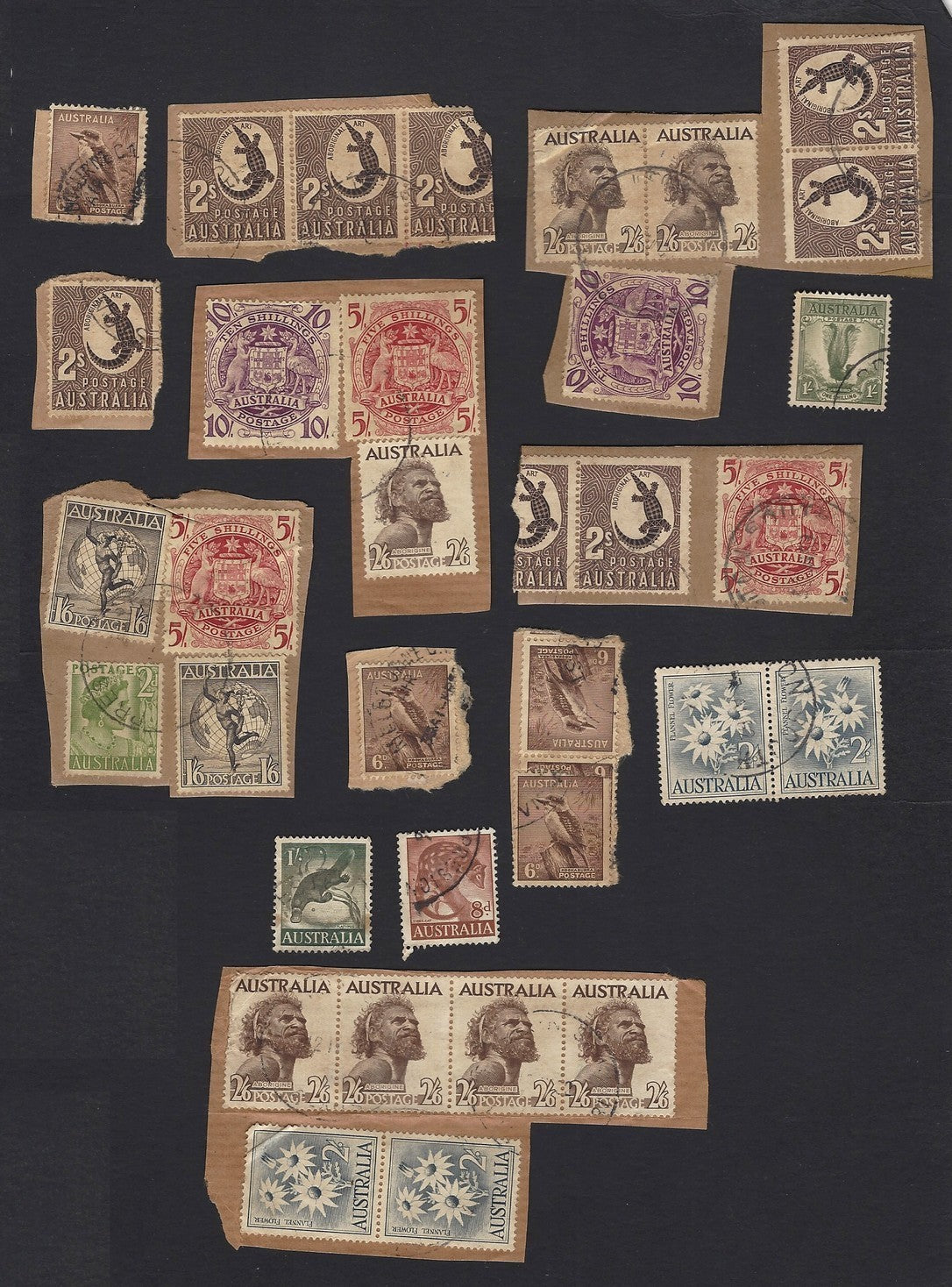Australia mainly 1950s on paper higher values ex mail to India 50+