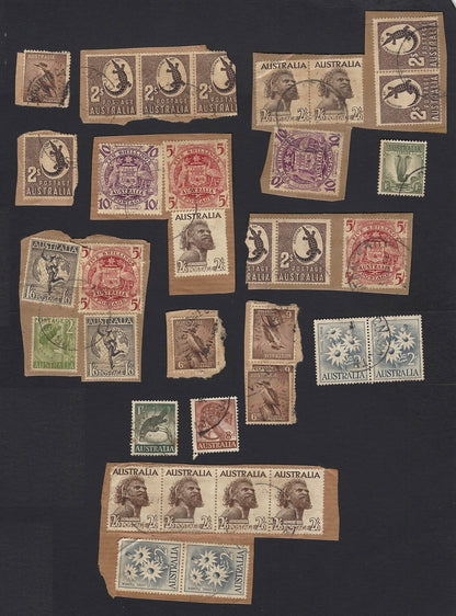 Australia mainly 1950s on paper higher values ex mail to India 50+