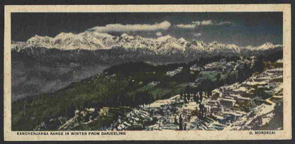 India vintage Panorama card 9x20 cm KANCHENJANGA RANGE DARJEELING by MORDECAI