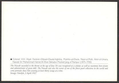 AOP India 2010 Princely States maxi card - Nawab Hamid Ahttps:/li Khan of Rampur