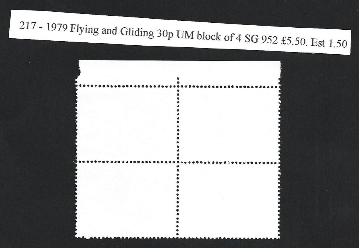 India 1979 Flying & Gliding block of 4 MNH. SG 952