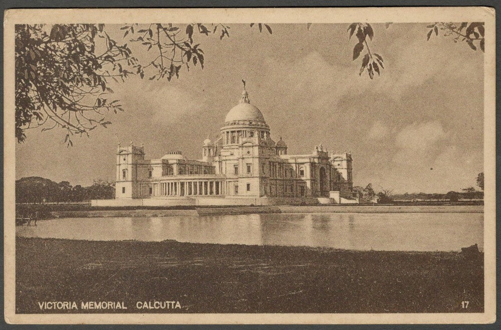 AOP India vintage postcard VICTORIA MEMORIAL, CALCUTTA