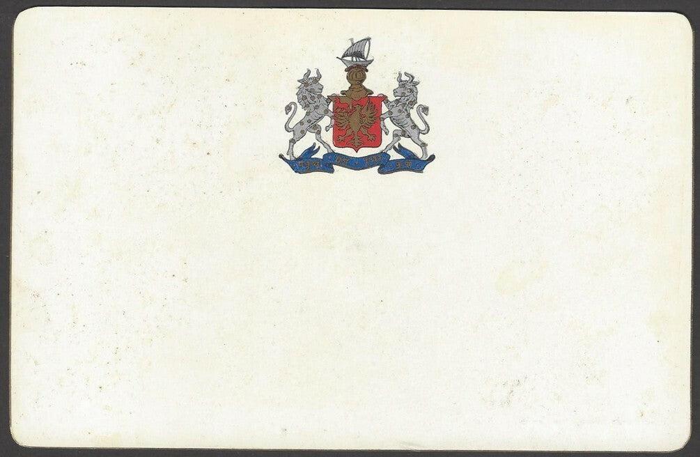 India Bhavnagar State The New Lal Palace 1940s View Card with state crest