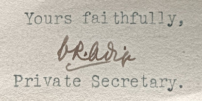 India 1942 crested letter PRIVATE SECRETARY / ALWAR STATE