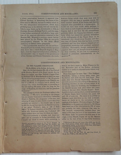 Indian Antiquary Aug 1874 #35 Journal of Oriental Research FRAGILE NO COVER
