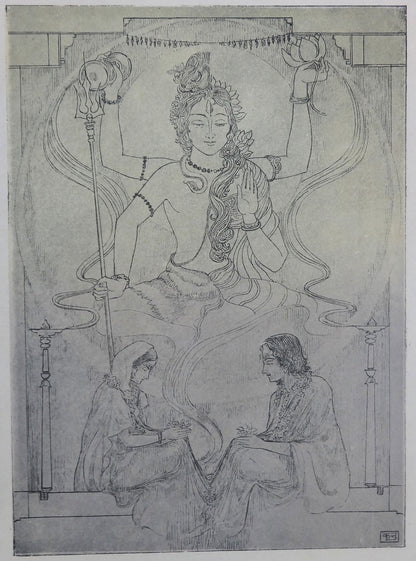 India Wedding Rituals Blessings by Kanu Desai vintage Art Print