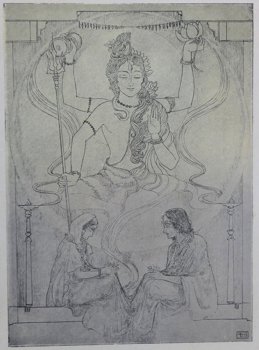 India Wedding Rituals Blessings by Kanu Desai vintage Art Print