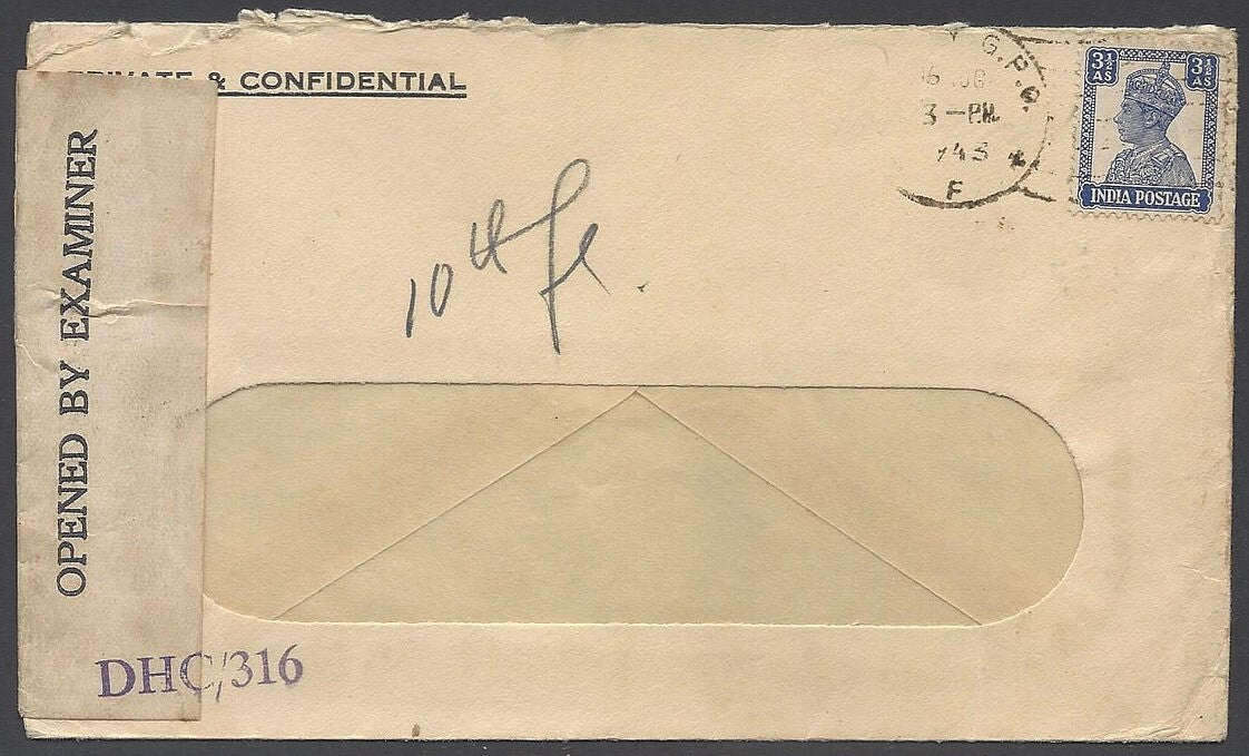 AOP2 India WW2 censor cover 