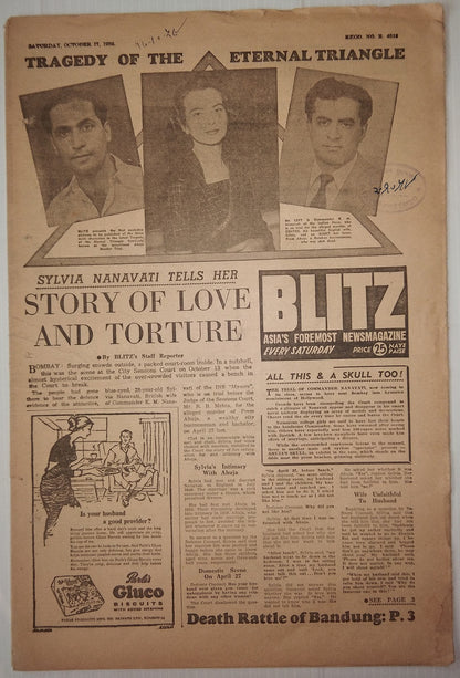 India Blitz October 1959 TRAGEDY OF THE ETERNAL TRIANGLE
