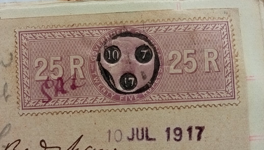 AOP India 1917 8 page page Indenture QV 25R