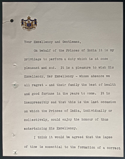 India crested letter PATIALA STATE
