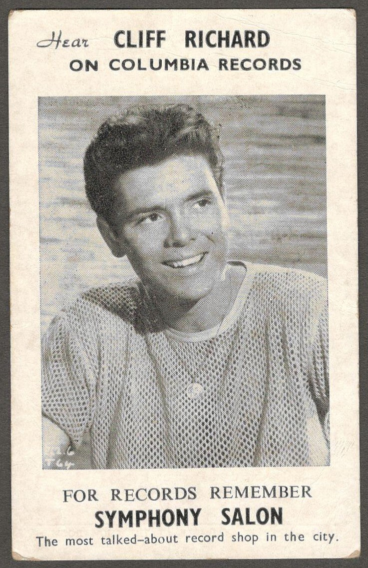 CLIFF RICHARDS Columbia Records publicity postcard Bombay, India
