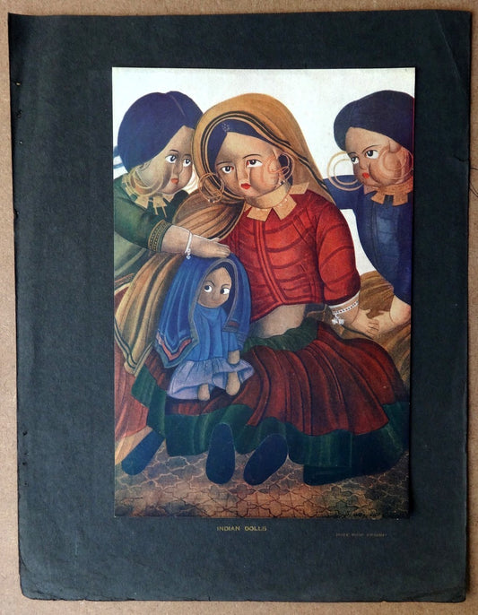 India Indian Dolls by Mary Roop Krishna vintage Print 17cm x 25cm