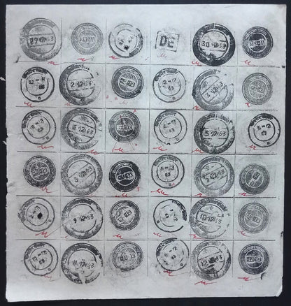 India 1955-67 Post Office daily postmark proof impression sheets (24)