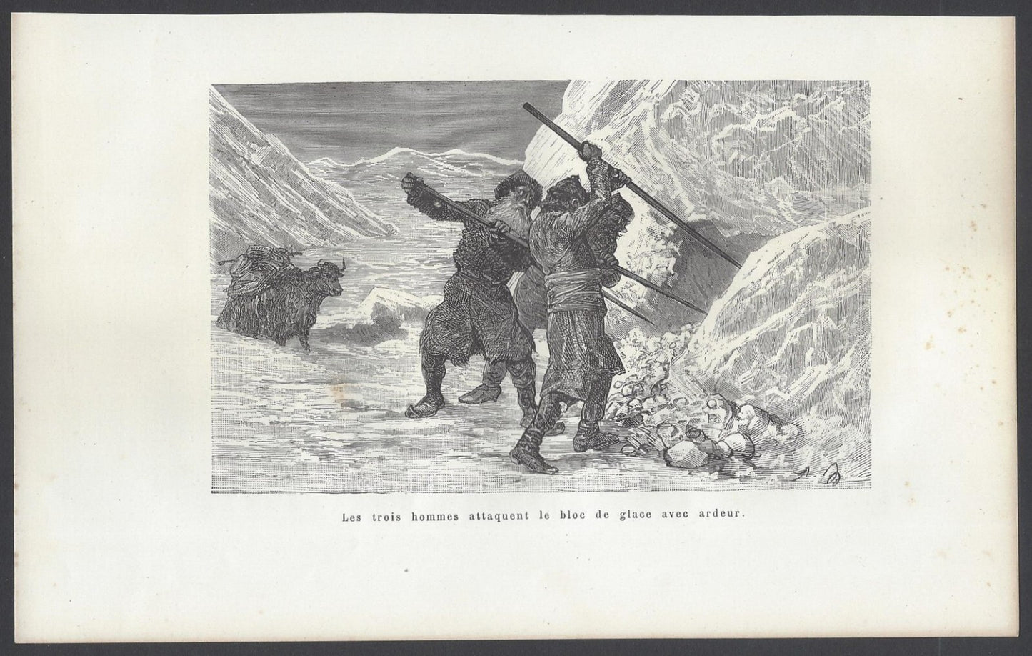 AOP India - THREE MEN BREAK ICE 1861 wood block print