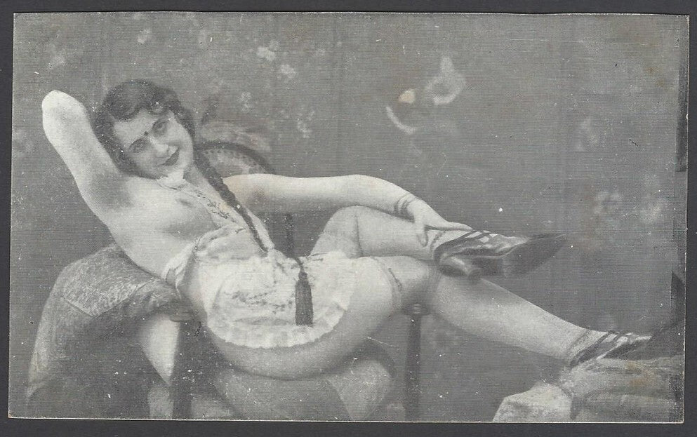 AOP India vintage plain back postcard NUDE