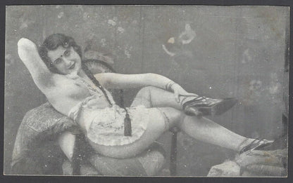 AOP India vintage plain back postcard NUDE