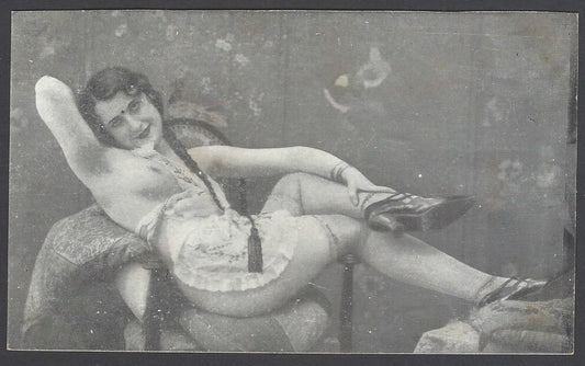 AOP India vintage plain back postcard NUDE