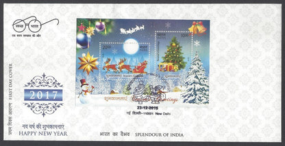 AOP India 2016 Jay Shree Christmas MS FDC Set of 3