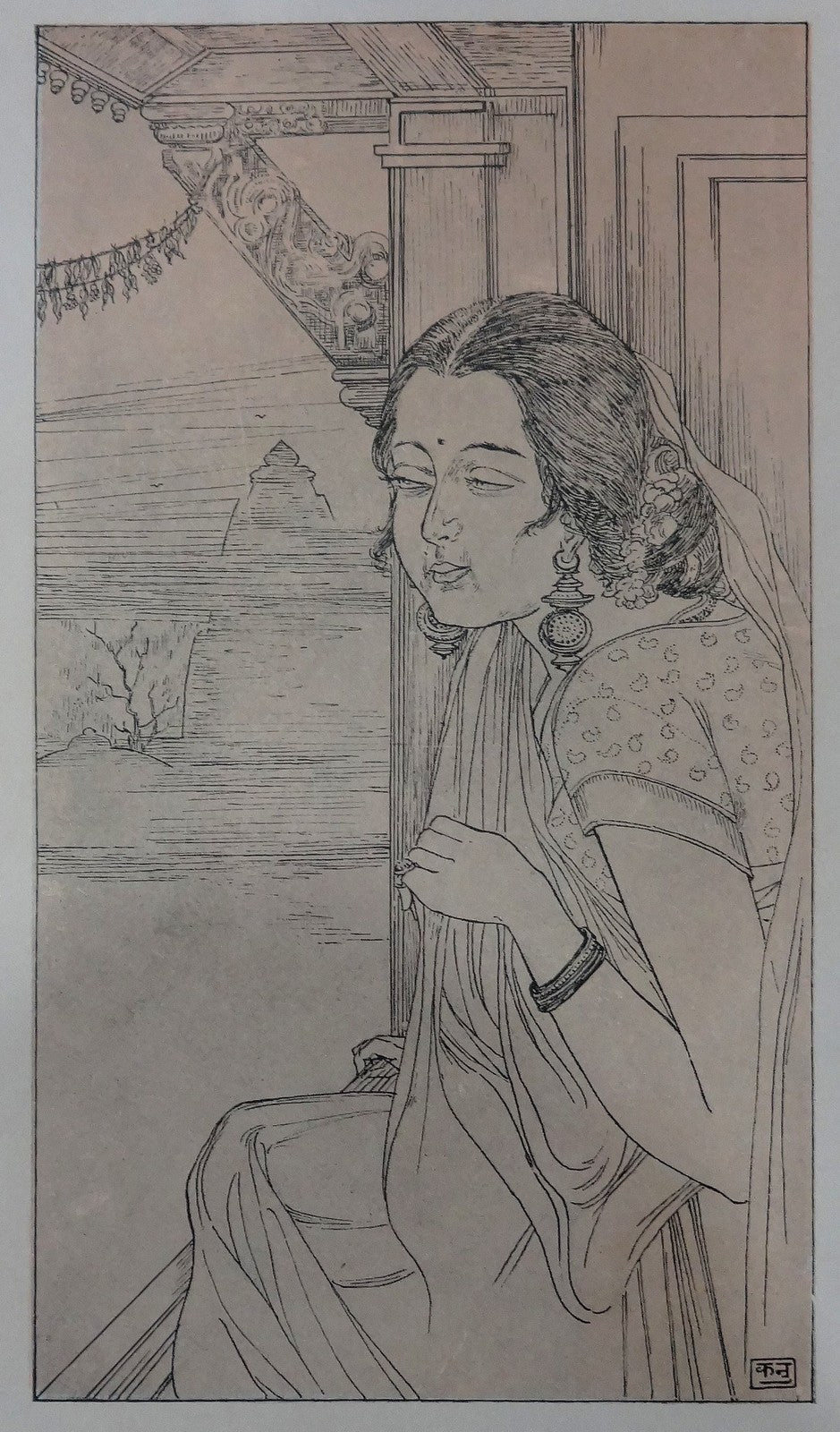 India Wedding Rituals Day Dream by Kanu Desai vintage Art Print