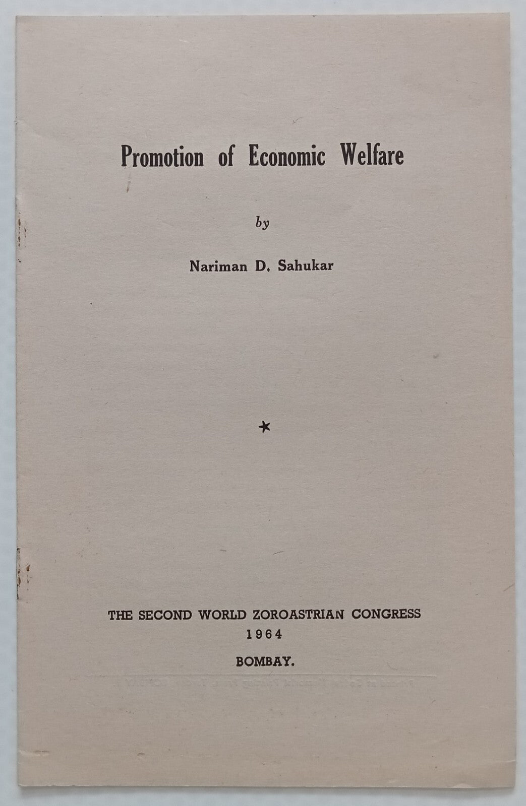 AOP 2nd World Zoroastrian Congress speech 12pgs - India Parsee