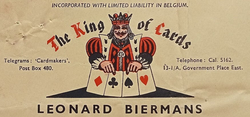AOP India THE KING OF CARDS 1947 pictorial letterhead
