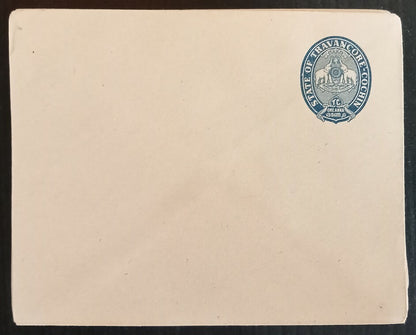 India Travancore Cochin State 1a blue postal stationery envelopes mint x 87