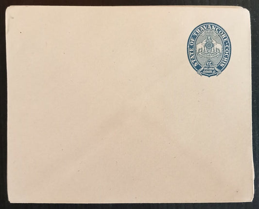 India Travancore Cochin State 1a blue postal stationery envelopes mint x 87