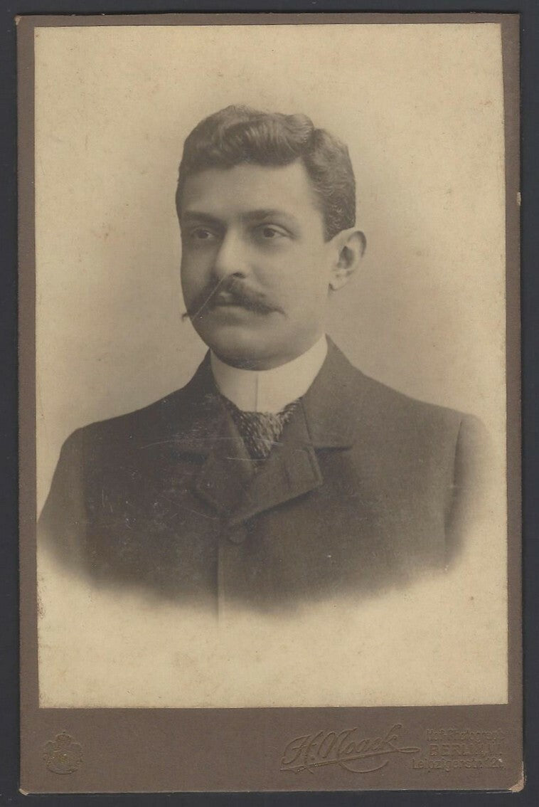 India vintage CABINET PHOTO unidentified male by H NOACK, Berlin, Germany