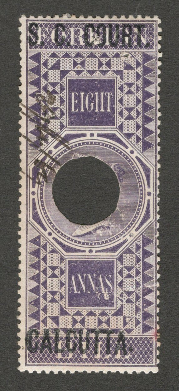 AOP India 1868-69 S.C. COURT CALCUTTA on 1861 Foreign Bill 8a used. Bft 3