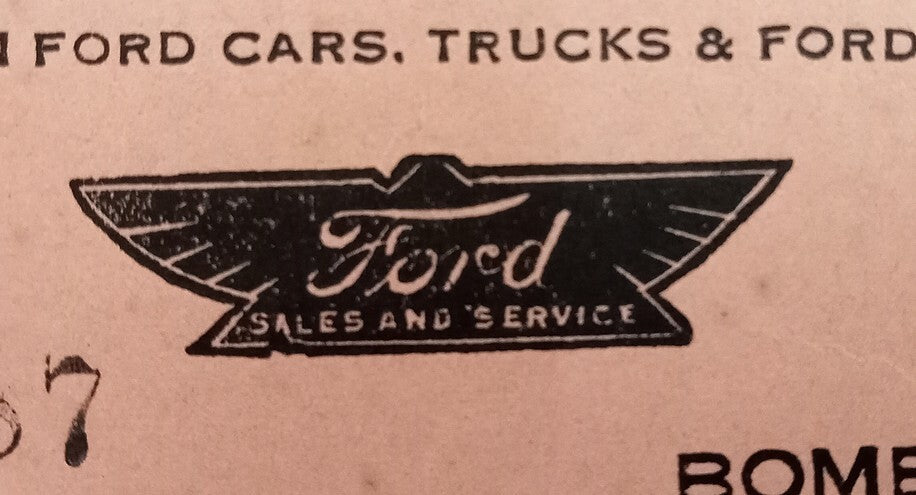 AOP India 1937 billhead FORD AUTOMOBILES (INDIA) LTD., Bombay