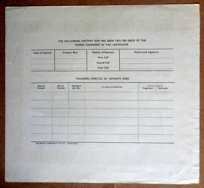 India Utkal Gases Limited share certificate