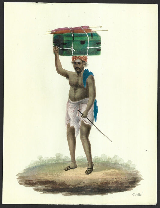 India vintage 2-sided prints of types of people 16x24 (6)