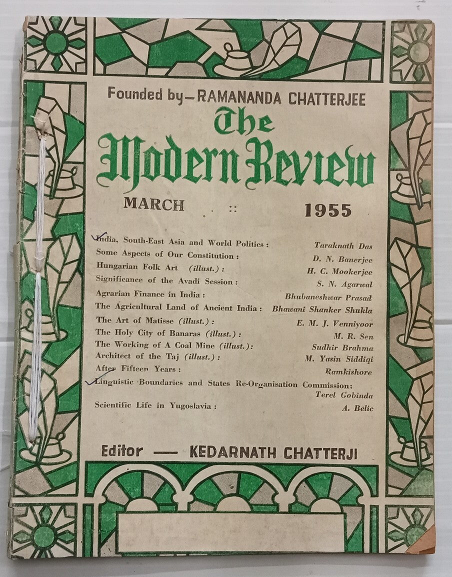 AOP India MODERN REVIEW Mar 1955 India South-East Asia and World Politics