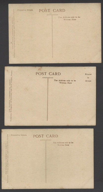 India Poona vintage hand coloured real photo postcards (3)